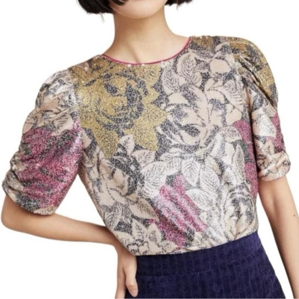 Anthropologie Blouse à paillettes Marie Size 2 NWT